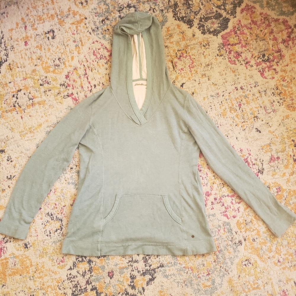 Eddie Bauer Sz Large Sage Green Hoodie w/ Pocket
